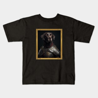 Stalwart Chocolate Labrador Retriever - Medieval English Knight (Framed) Kids T-Shirt